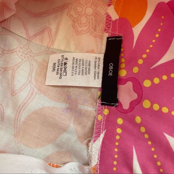 OBOE Flare Hem Floral Skirt
White with Lavender and Red Floral print SZ M - Picture 7 of 11